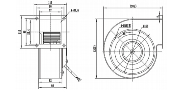 Specification of DG140A Single Inlet Forward Centrifugal Fans Specification of DG140A Single Inlet Forward Centrifugal Fans